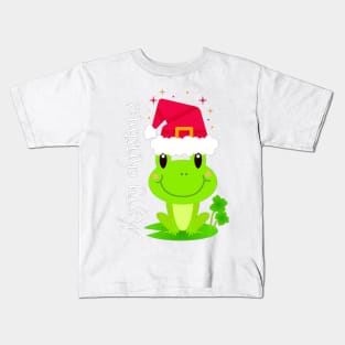 Starry Merry Christmas Frog Kids T-Shirt